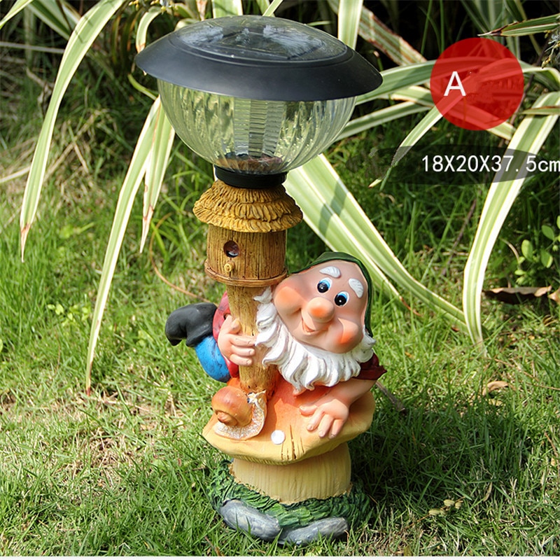 American Outdoor Landscape Solar Lamp Dwarf Cartoon Resin Art Sculpture LED Solar Light Villa Garden Decorations M5572 American Outdoor Landscape Solar Lamp Dwarf Cartoon Resin Art Sculpture LED Solar Light Villa Garden Decorations M5572