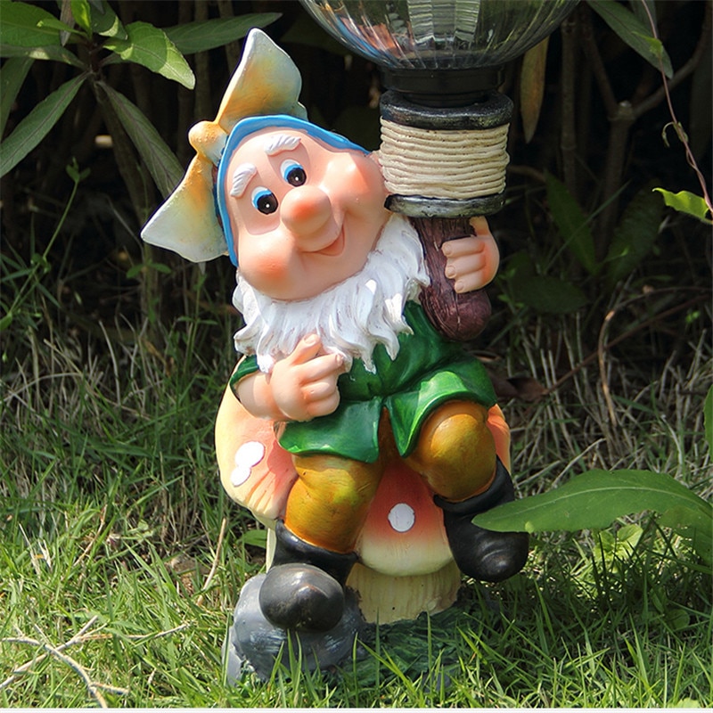 American Outdoor Landscape Solar Lamp Dwarf Cartoon Resin Art Sculpture LED Solar Light Villa Garden Decorations M5572 American Outdoor Landscape Solar Lamp Dwarf Cartoon Resin Art Sculpture LED Solar Light Villa Garden Decorations M5572