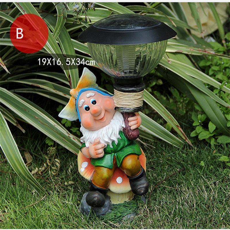 American Outdoor Landscape Solar Lamp Dwarf Cartoon Resin Art Sculpture LED Solar Light Villa Garden Decorations M5572 American Outdoor Landscape Solar Lamp Dwarf Cartoon Resin Art Sculpture LED Solar Light Villa Garden Decorations M5572