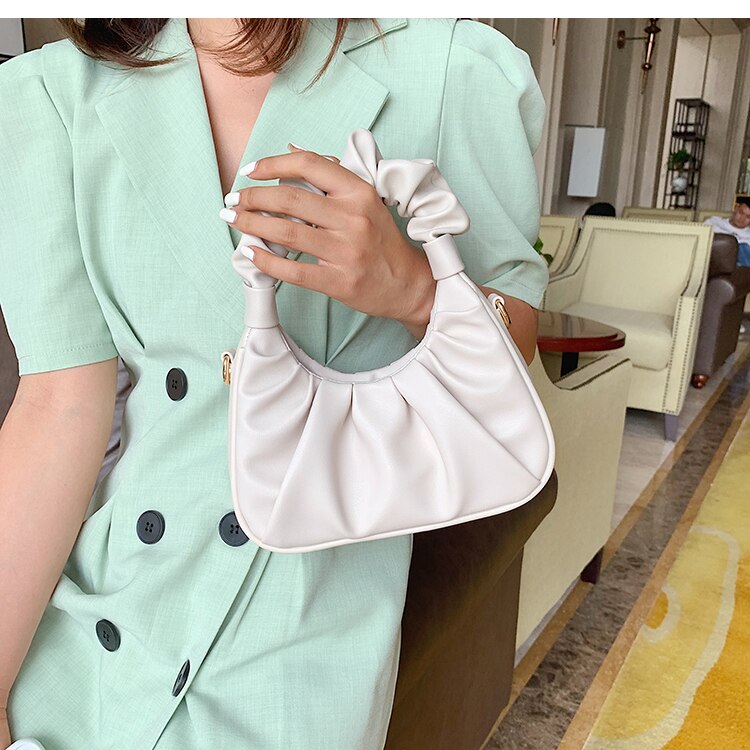 Solid Color Small Messenger Bag For Women 2020 PU Leather Fold Cloud Chain Handbag Cross Body Fashion Girl Handbags Crossbody Solid Color Small Messenger Bag For Women 2020 PU Leather Fold Cloud Chain Handbag Cross Body Fashion Girl Handbags Crossbody