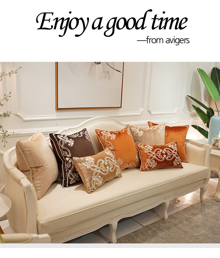 European-style decorative pattern Cushion Cover Flannelette embroidery of  Home Decorative Pillow Cover for Sofa Cojines