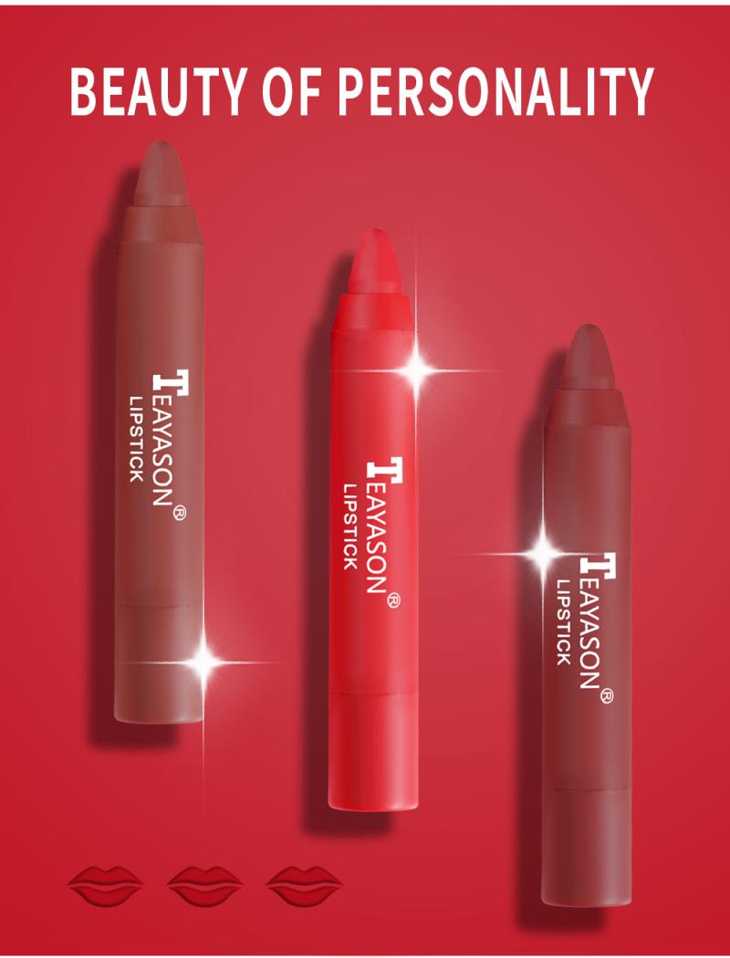1Pc Matte Velvet Lipstick Pen No Fading Nude Fog Lip Stick Waterproof Durable High Pigmented Lip Stick Asting Make Up TSLM1