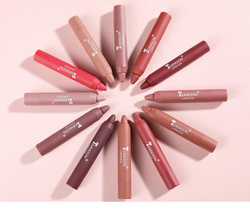 1Pc Matte Velvet Lipstick Pen No Fading Nude Fog Lip Stick Waterproof Durable High Pigmented Lip Stick Asting Make Up TSLM1