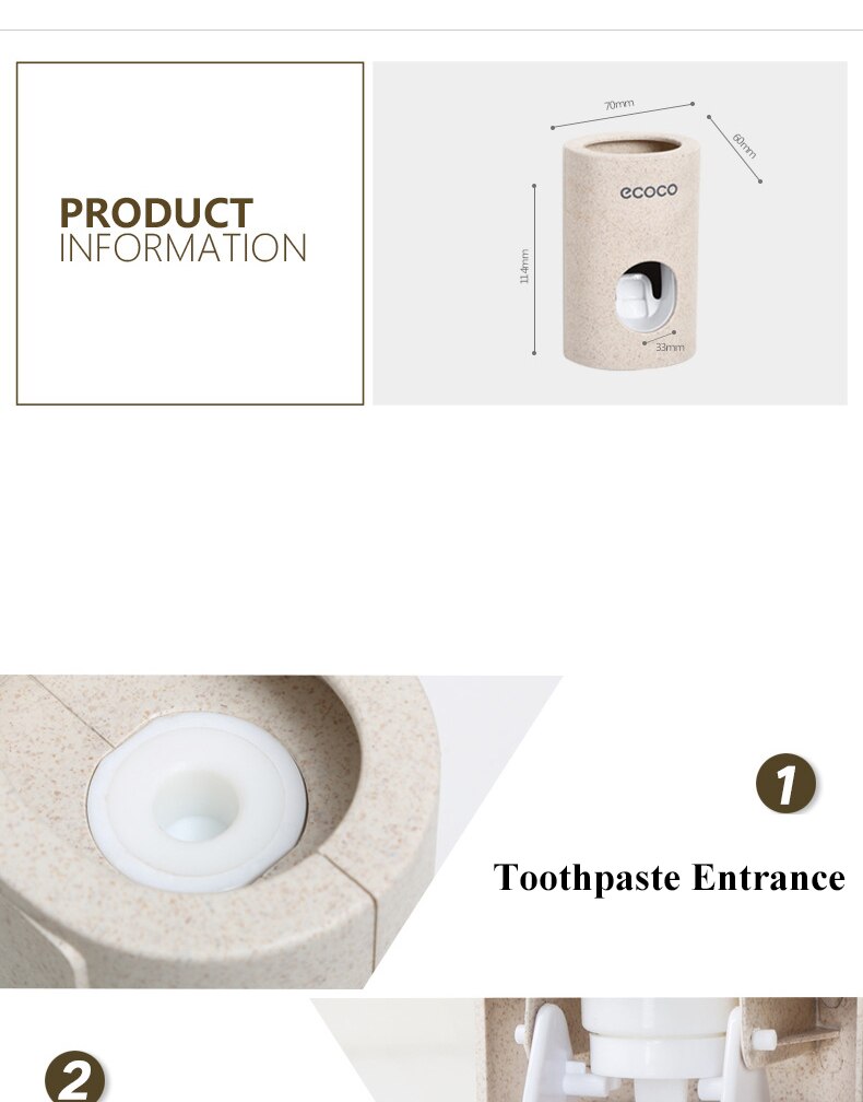 Automatic Toothpaste Dispenser Dust-proof Toothbrush Holder Wall Mount Stand Bathroom Accessories Set Toothpaste Squeezers Tooth