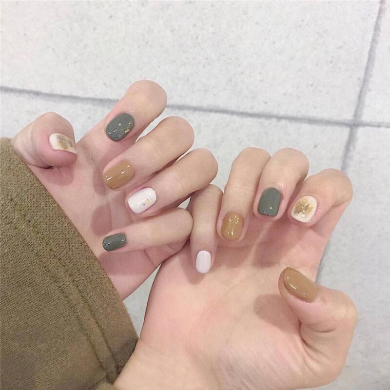 14tips Full Cover Nail Stickers Summer Styles Gradient Cat Eye Shining Wraps Decoration Beauty Nail Art Decals Plain Manicure
