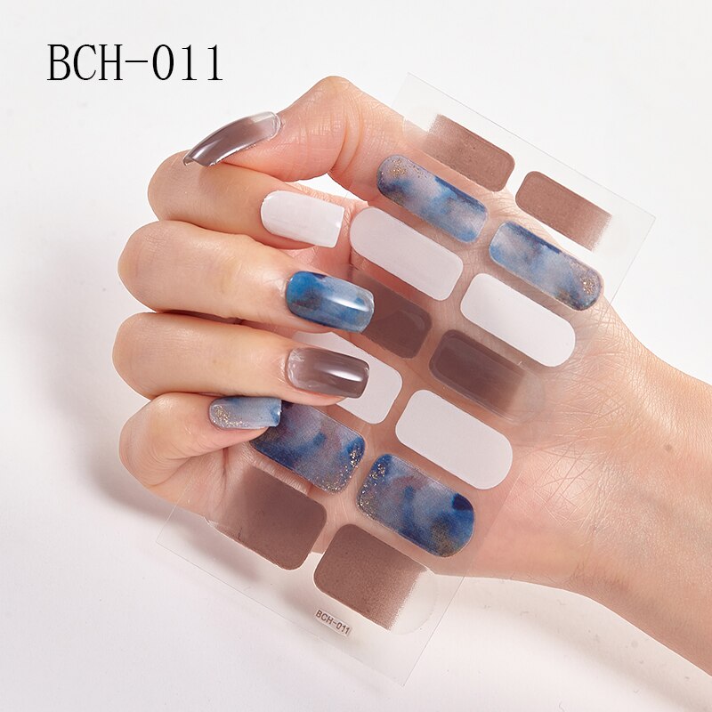 Lamemoria 1sheet Flowers Glisten Nail Sticker Nail Wraps Full Cover Nail Polish Stickers DIY Self-Adhesive Nail Art Decoration