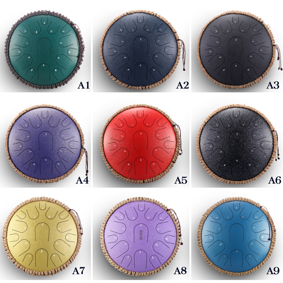 NEW Steel Tongue Drum 13 inch 15 tone Drum Handheld Tank Drum Percussion Instrument Yoga Meditation Beginner Music Lovers Gift NEW Steel Tongue Drum 13 inch 15 tone Drum Handheld Tank Drum Percussion Instrument Yoga Meditation Beginner Music Lovers Gift