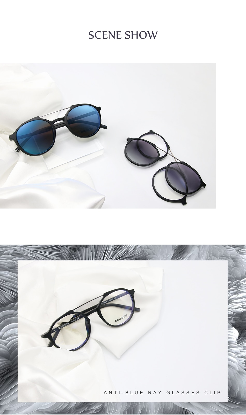 Bauhaus Brand Classic Clip On Sunglasses Men Women Magnet Eyewear Glasses Frames ultem Optical Glasses Frame