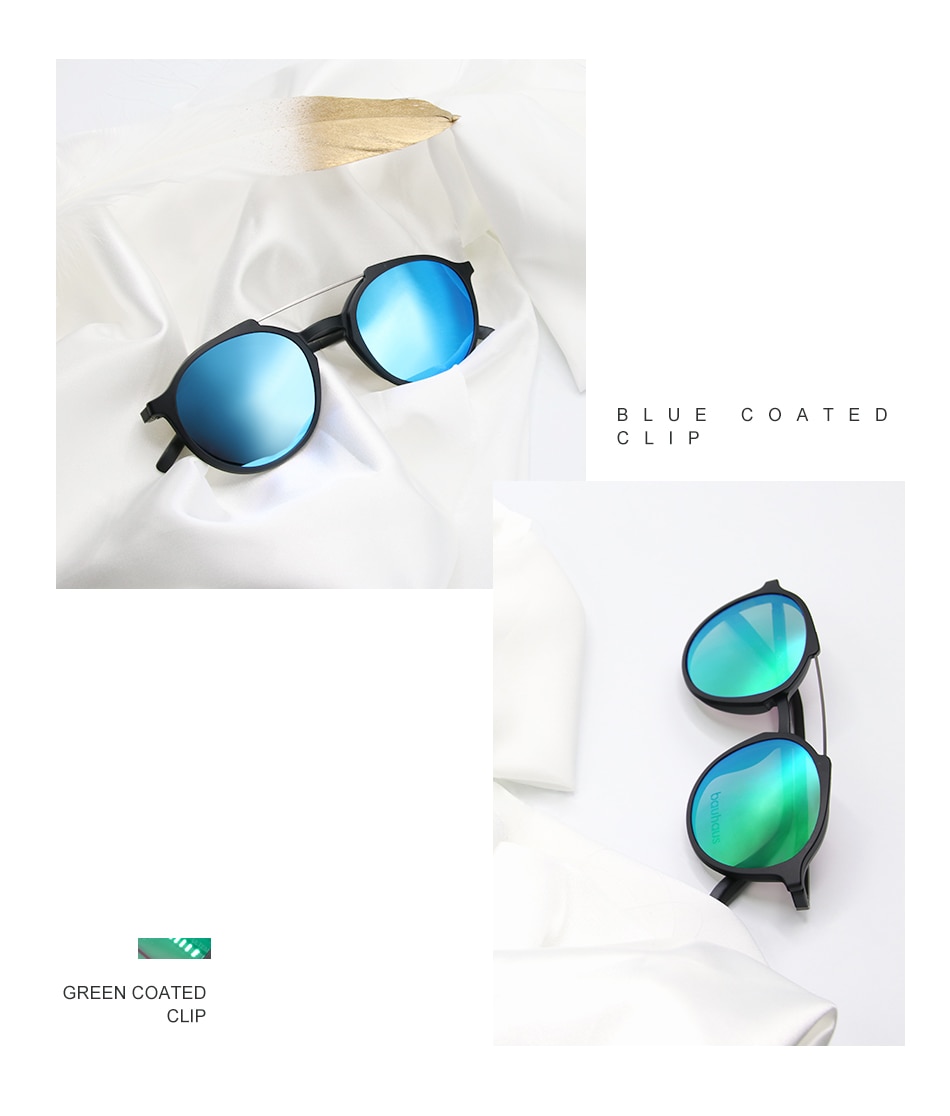 Bauhaus Brand Classic Clip On Sunglasses Men Women Magnet Eyewear Glasses Frames ultem Optical Glasses Frame