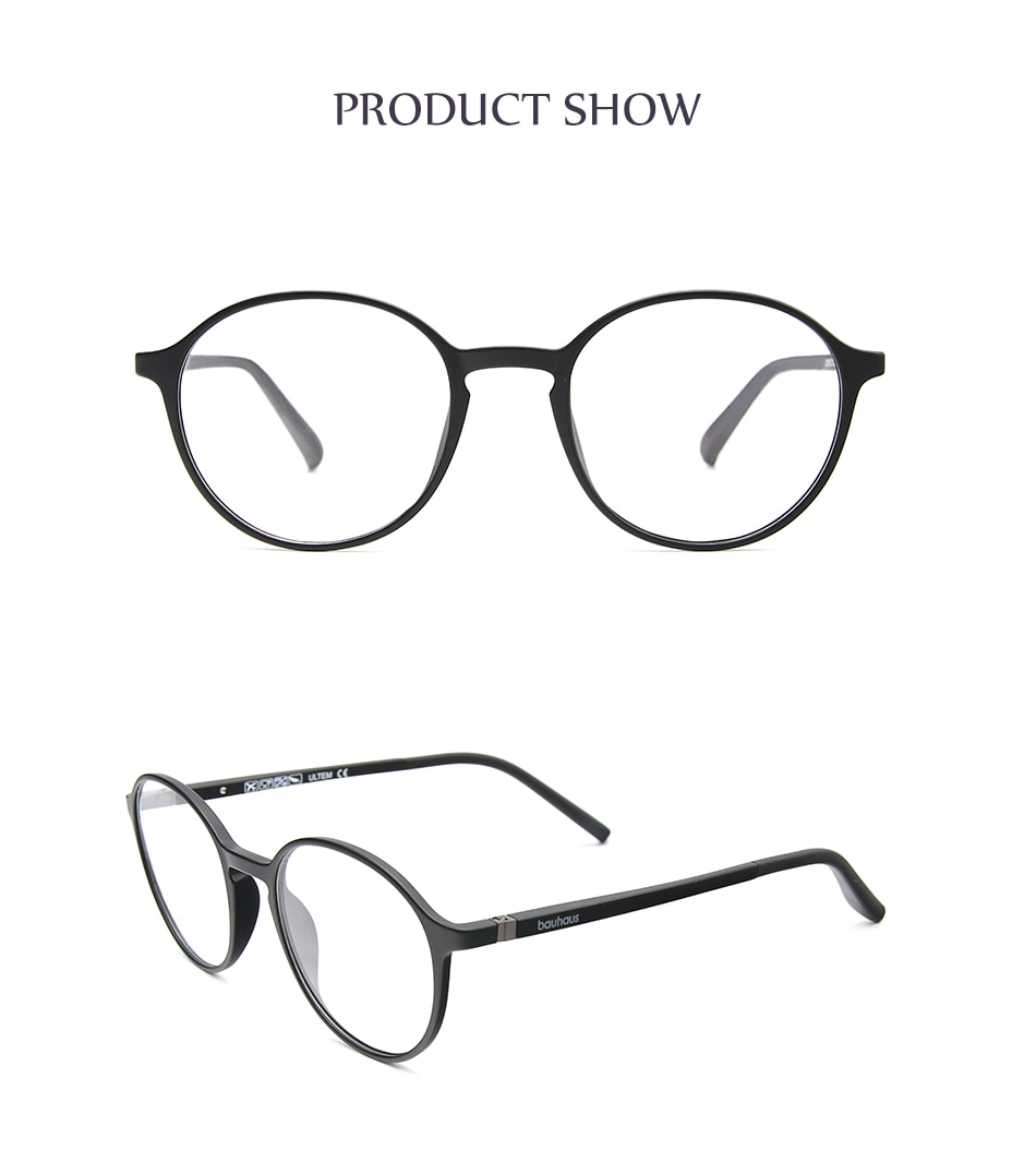 Bauhaus Brand Classic Clip On Sunglasses Men Women Magnet Eyewear Glasses Frames ultem Optical Glasses Frame