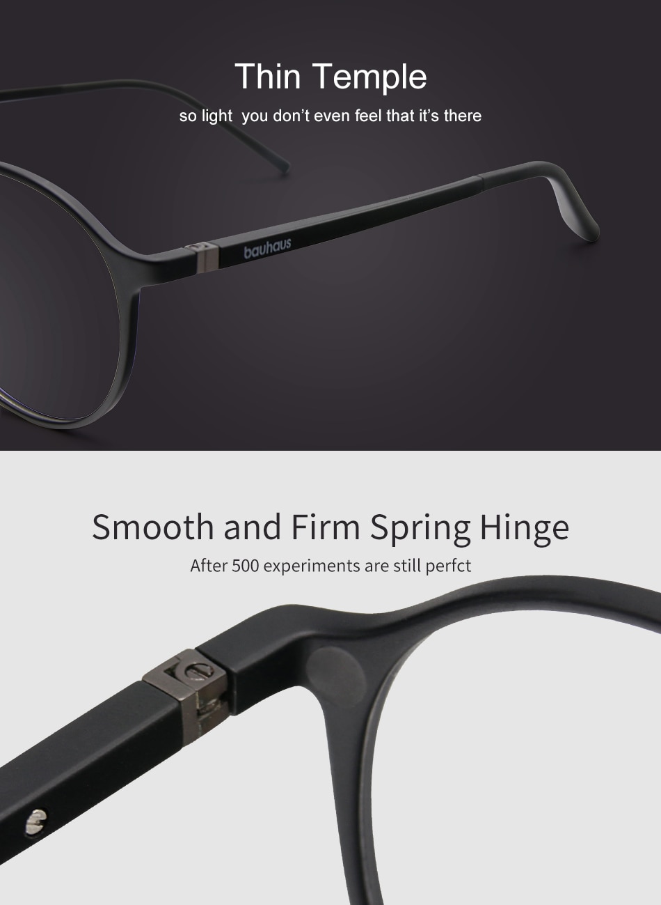 Bauhaus Brand Classic Clip On Sunglasses Men Women Magnet Eyewear Glasses Frames ultem Optical Glasses Frame