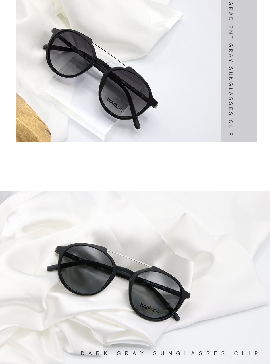 Bauhaus Brand Classic Clip On Sunglasses Men Women Magnet Eyewear Glasses Frames ultem Optical Glasses Frame