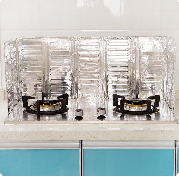Kitchen gas cook baffle plate aluminum foil insulation plate frying heat insulation oil splashing baffle