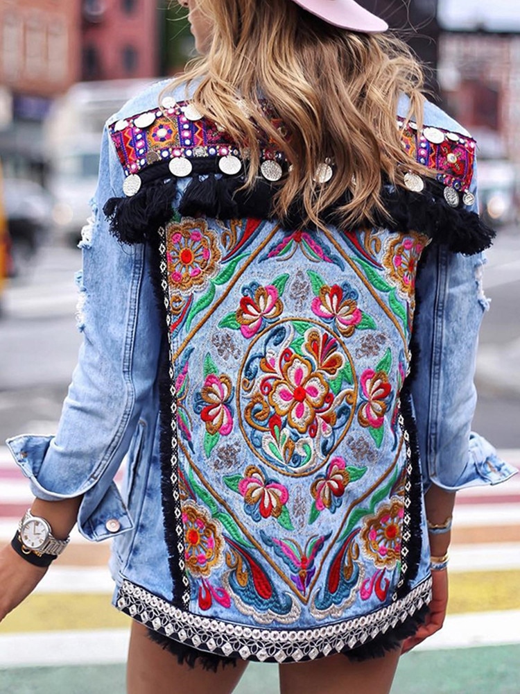 Women Jacket Denim Jeans Jackets Coats Bohemian Fashion Long Sleeve Women's Clothing Loose Vintage Dropshipping Ladies Clothes Women Jacket Denim Jeans Jackets Coats Bohemian Fashion Long Sleeve Women's Clothing Loose Vintage Dropshipping Ladies Clothes