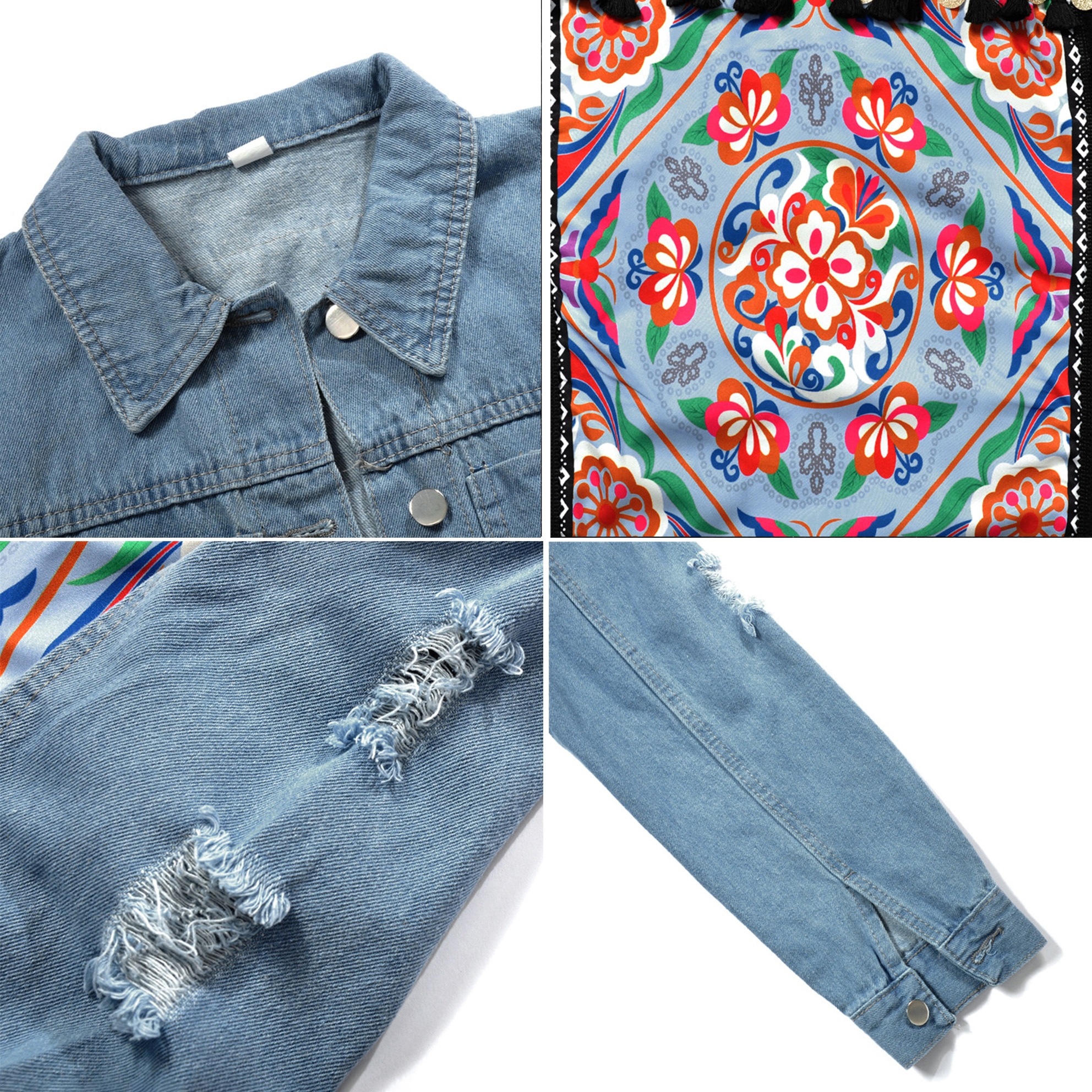 Women Jacket Denim Jeans Jackets Coats Bohemian Fashion Long Sleeve Women's Clothing Loose Vintage Dropshipping Ladies Clothes Women Jacket Denim Jeans Jackets Coats Bohemian Fashion Long Sleeve Women's Clothing Loose Vintage Dropshipping Ladies Clothes