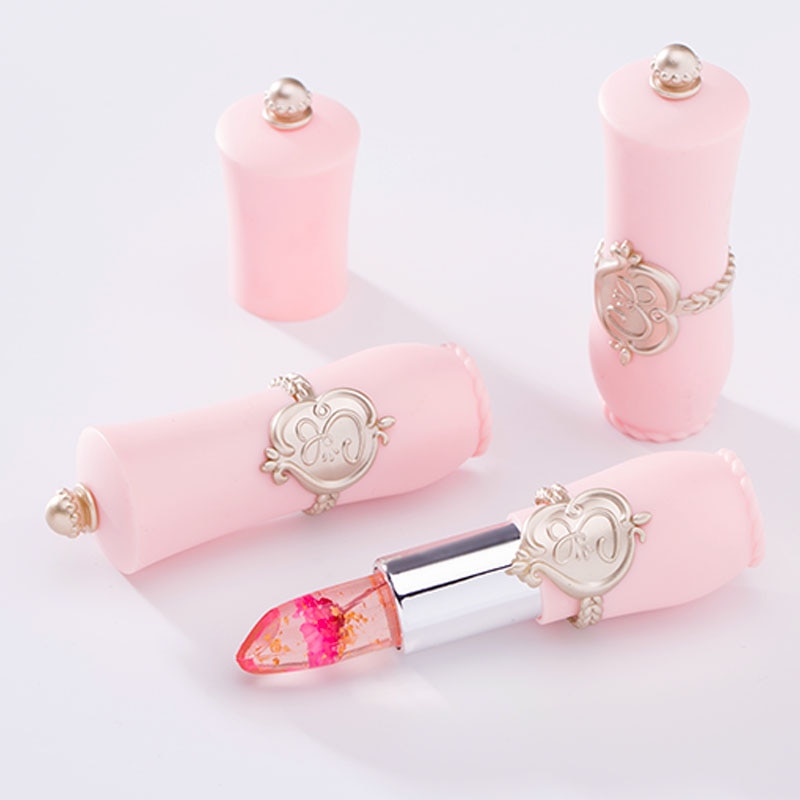 1PC 6 Colors MINFEI Color Changing Lipstick Flowers Transparent Jelly Moisturizing Lip Gloss Long Lasting Waterproof Lip Glaze